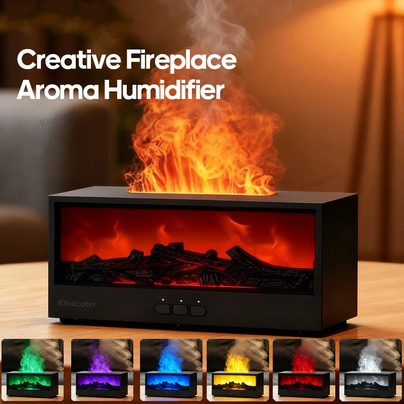 Colorful campfire-effect aroma humidifier